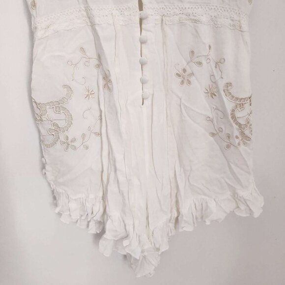 Seen on Alessandra Ambrosio SPELL Isla Bonita Romper Playsuit White XS b109 - Picture 6 of 10